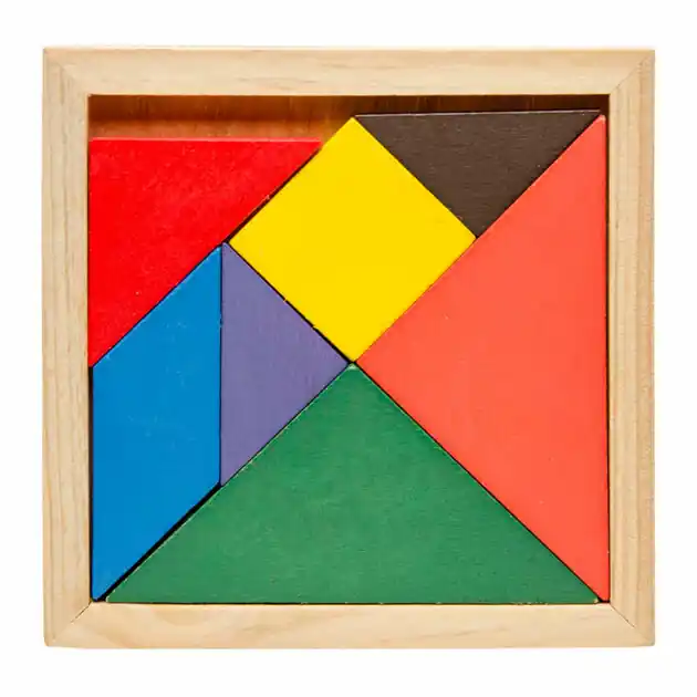 Betaalbaar Houten Tangram Puzzel, 7st.