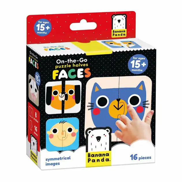 Must-Have Banana Panda - On-the-Go Puzzel Halve Gezichten - 16st.