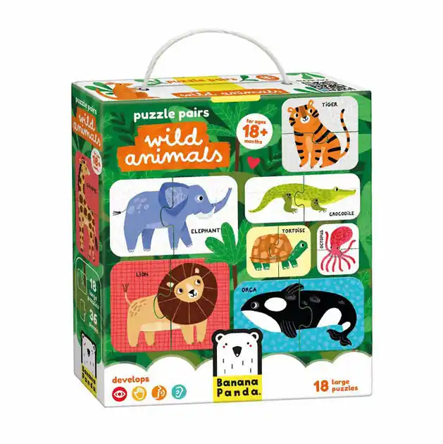 Laatste Kans Banana Panda - Puzzelparen Wilde Dieren - 18dlg.