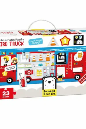 Banana Panda - Maak de Puzzel Passend Brandweerwagen - 23st. Shop Nu