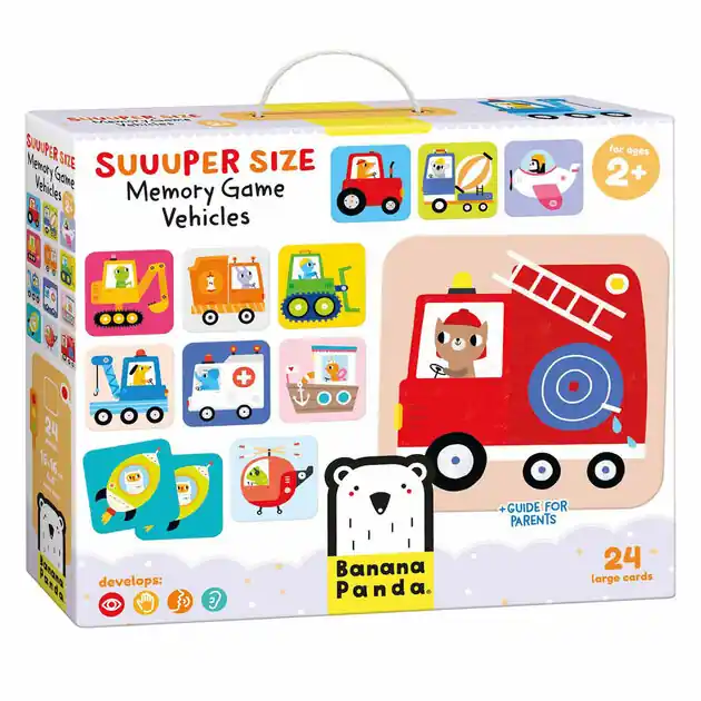 Nieuw Banana Panda - Grote Memory Spel Voertuigen - 24st.