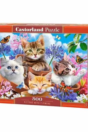 Voordeelprijs Castorland Legpuzzel Kittens with Flowers, 500st.