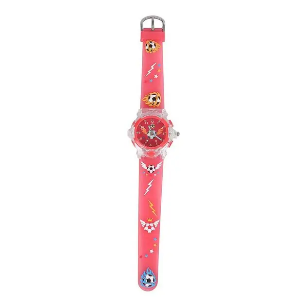 Flitsaanbieding Analoog Horloge met Licht Voetbal - Rood