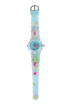 Glamour Analoog Horloge met Licht Zeemeermin - Blauw Actieprijs