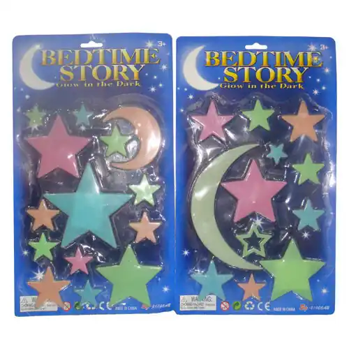 Beperkte Voorraad Glow in the Dark Set Kleur Maan en Sterren