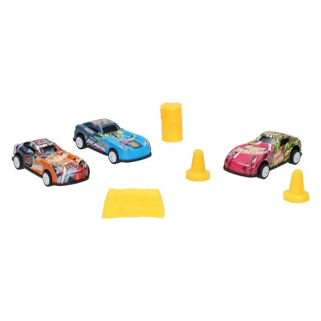Snelle Levering Raceauto Backflip Pull Back Set - 3st.