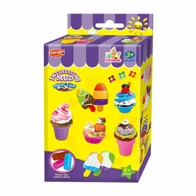 Kleiset IJsjes Maken - 3 Kleuren Klei - 6dlg. Aanbieding