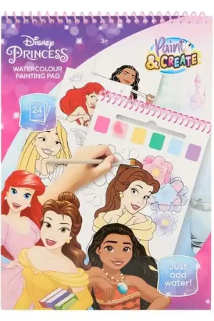 Aanbieding Disney Princess Water Verfset Boek - incl Kwast