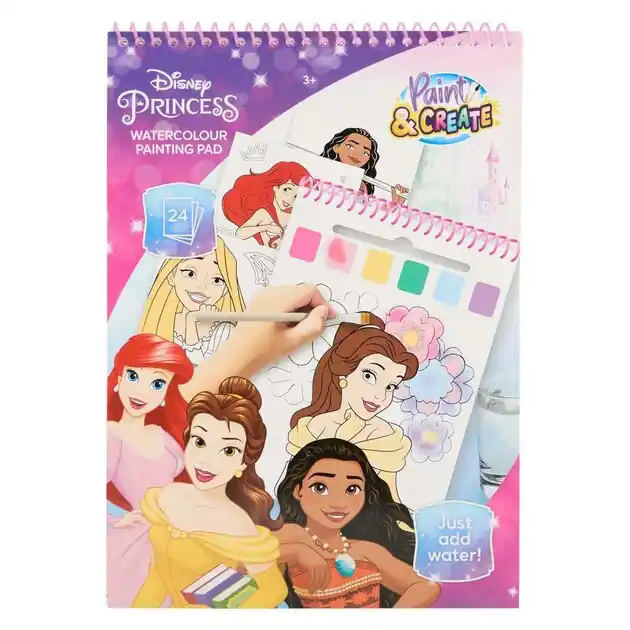 Aanbieding Disney Princess Water Verfset Boek - incl Kwast