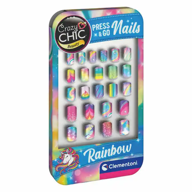 Clementoni Crazy Chic Press & Go Nagels - Regenboog Op = Op