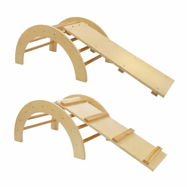 Flitsaanbieding Houten Klimboog met Glijbaan Set