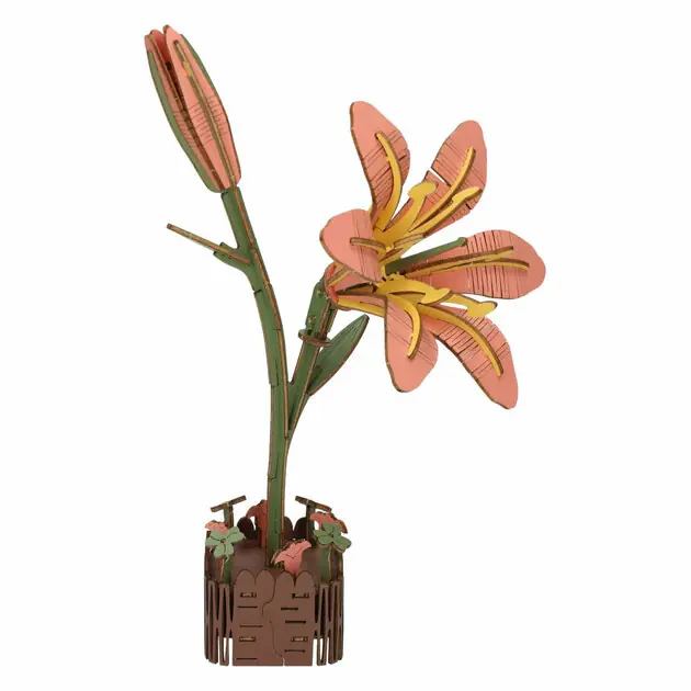Direct Verzonden Houten 3D Bouwpakket Lelie - 71dlg.
