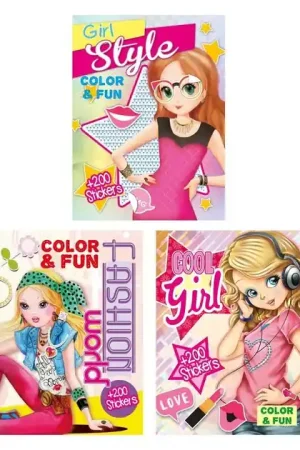 Color & Fun Girls Kleurboek met 200 Stickers Koop Vandaag