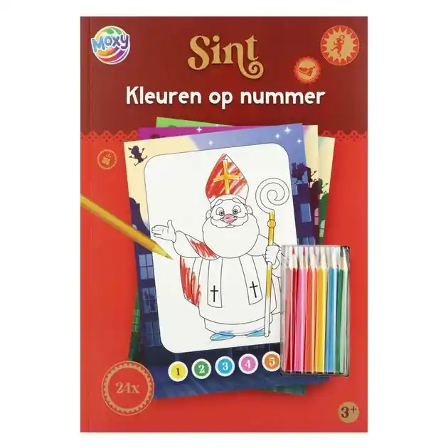 Sinterklaas Kleuren op Nummer met 6 Potloden Meest Verkocht
