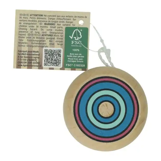 Op = Op Houten Jojo met Circkels, 5cm
