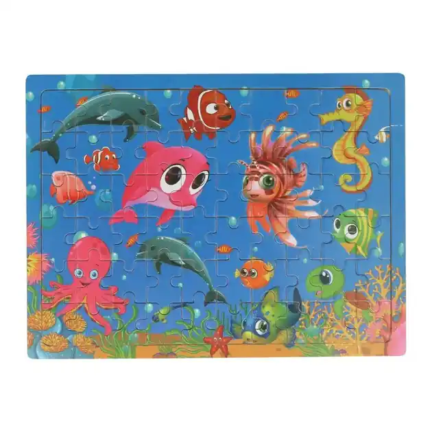 Houten Legpuzzel Zeedieren, 60st. Uitverkoop