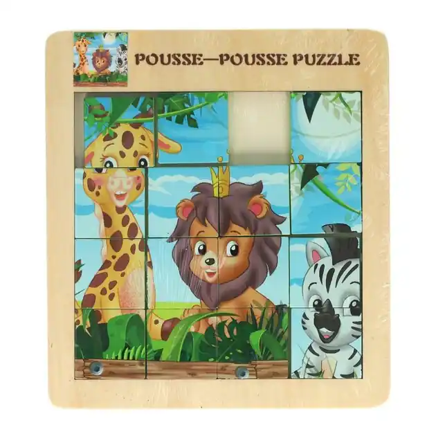 Houten Schuifpuzzel Wilde Dieren, 15st. Bestseller
