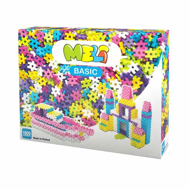 Meli Basic Roze Bouwblokken, 1000dlg. Flitsaanbieding