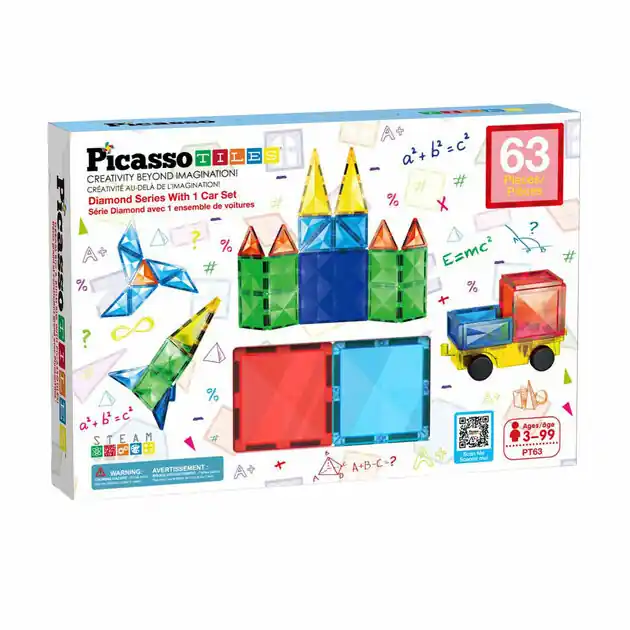 Exclusieve Aanbieding PicassoTiles Diamond Series - Magnetische Bouwtegels - 63dlg.