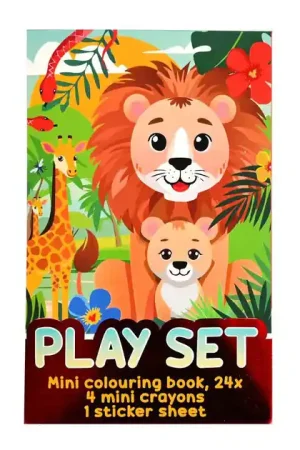 Traktatiesetje - Kleurboekje, Waskrijtjes en Stickervel - Jungle Koop Online
