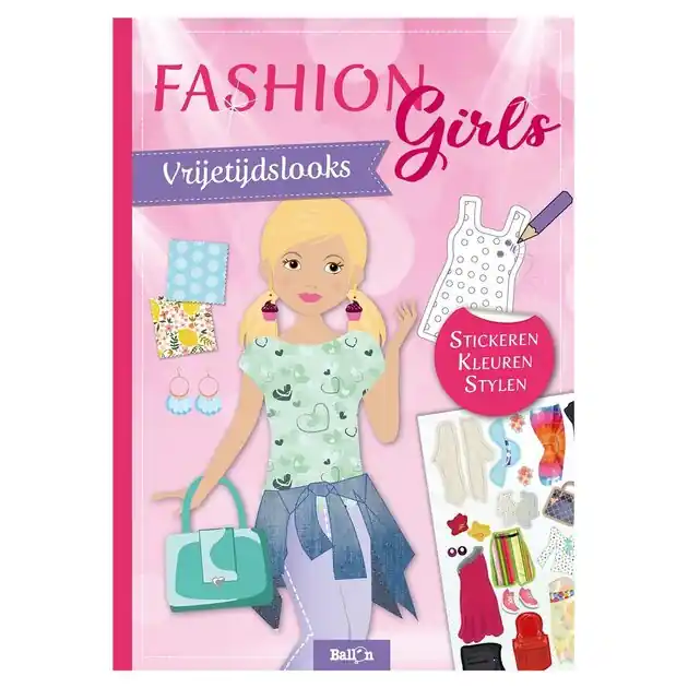 Beperkt Aanbod Sticker- en Tekenboek Fashion Girls - Vrijetijdslooks