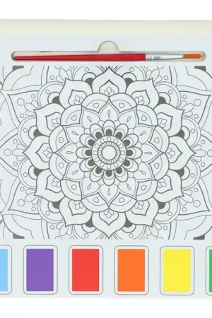 Waterverfkleurblok Volwassenen - Mandala's - incl Penseel en 6 kleuren waterverf Snelle Levering