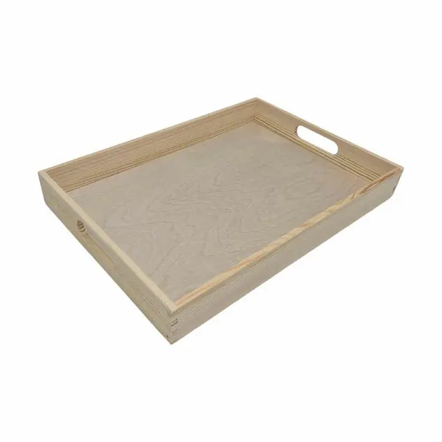 Houten Dienblad Recht Greep, Rechte Rand Grenen Koop Vandaag