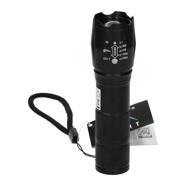 Seizoensaanbieding Zaklamp Zwart, 13cm