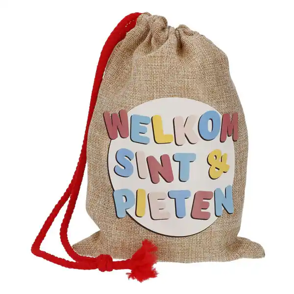 Jute Pepernootzakje Welkom Sint & Pieten Nu Kopen