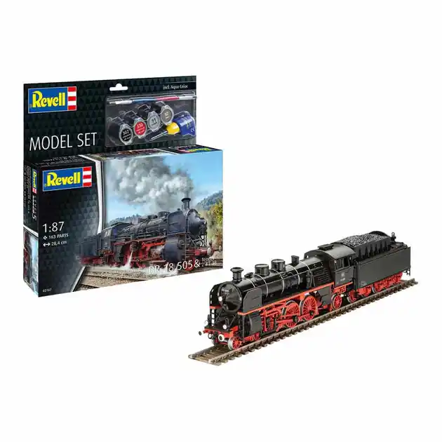 Revell Modelbouwpakket - Schnellzuglokomotive BR18505 with Tender 1:87 - 163dlg. - Incl. Basiskleuren Verf Korting
