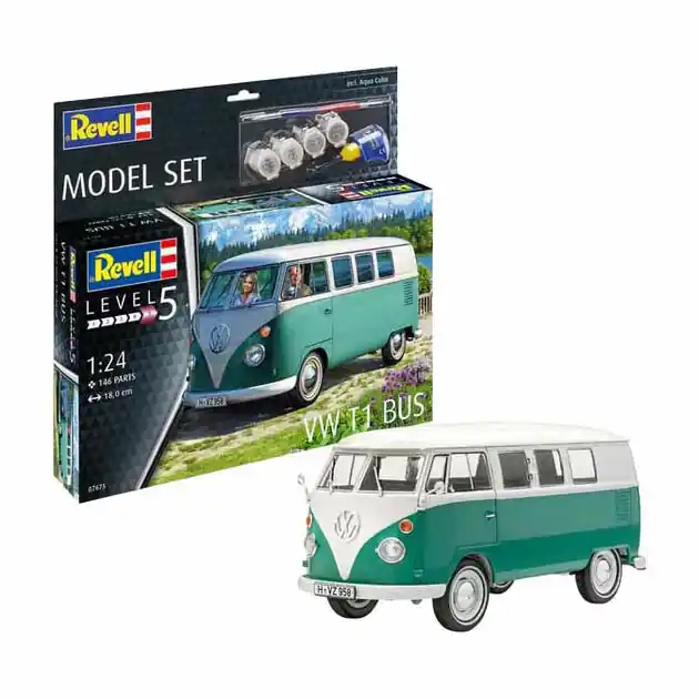 Dagaanbieding Revell Modelbouwpakket - VW T1 Bus 1:24 - 146dlg. - Incl. Basiskleuren Verf