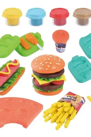 Voordeelprijs Playgo Hamburger Kleiset - 4 Kleipotjes