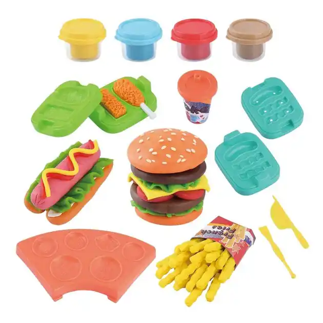 Voordeelprijs Playgo Hamburger Kleiset - 4 Kleipotjes