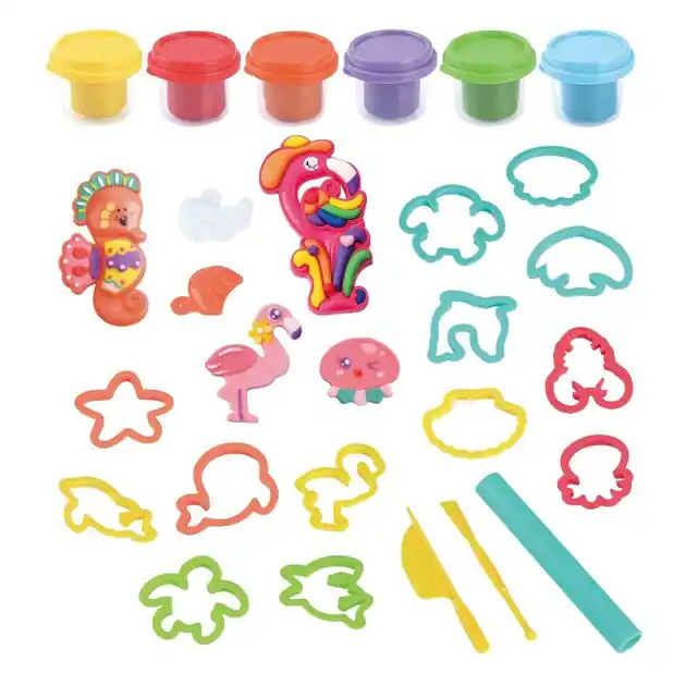 Korting Playgo Kustdieren Kleiset - 6 Kleipotjes