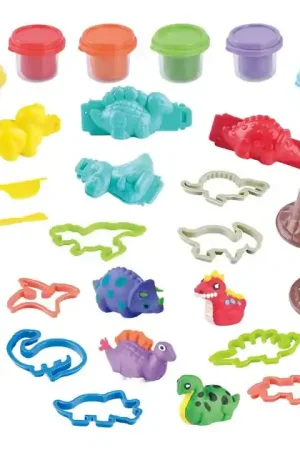 Tijdelijk Beschikbaar Playgo Dino Feest Kleiset - 6 Kleipotjes