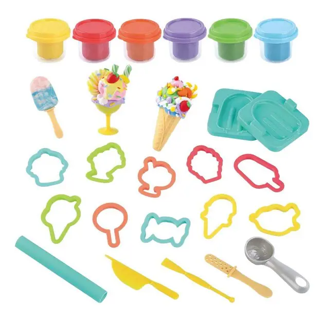 Playgo Zoetigheden IJsjes Kleiset - 6 Kleipotjes Betaalbaar