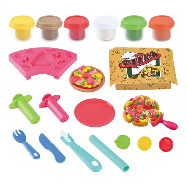 Goedkoop Playgo Pizza Kleiset - 6 Kleipotjes