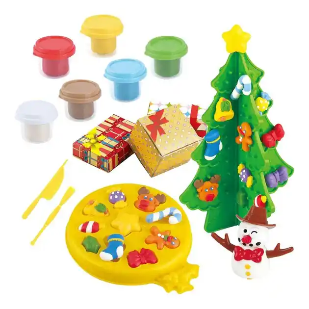 Must-Have Playgo Kerstboom Kleiset - 6 Kleipotjes