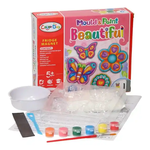 Korting Gips Gieten Magneten - Vlinders & Bloemen