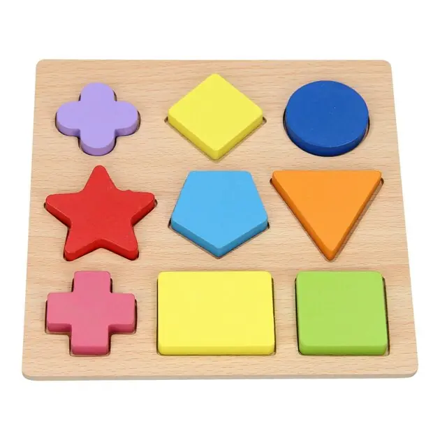 Houten Vormenpuzzel, 9st. Uitverkoop