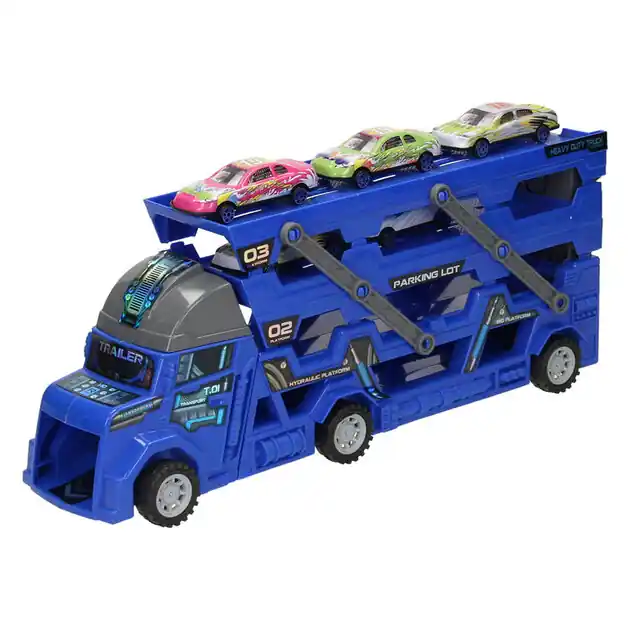 Uitklapbare Autotransporter met Afschietfunctie - Blauw Gecertificeerd