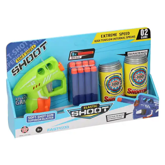 Pistool met Foam Pijltjes en Blikjes Targets Express Levering