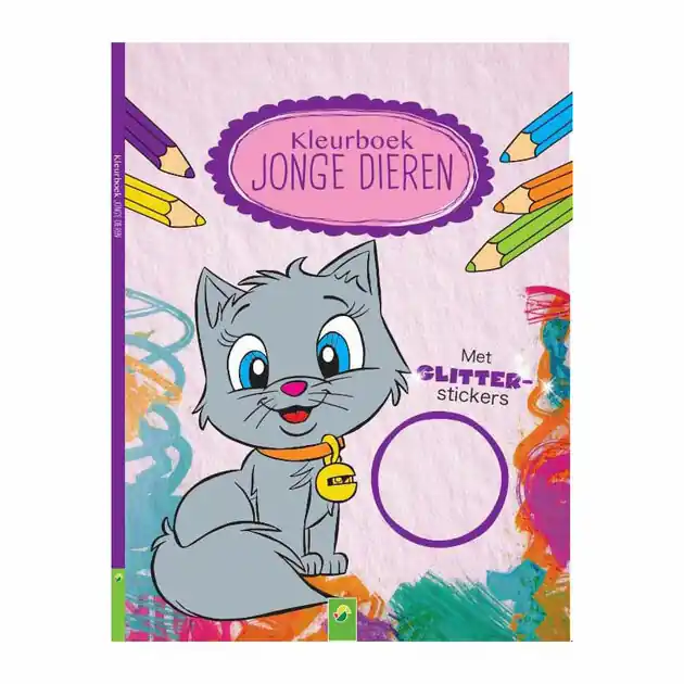 Rechtstreeks Van De Fabrikant Kleurboek Jonge Dieren met Glitter Stickers