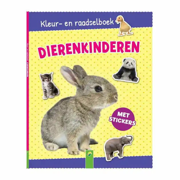 Kleur- en Raadselboek Dierenkinderen met Stickers Bestel Nu
