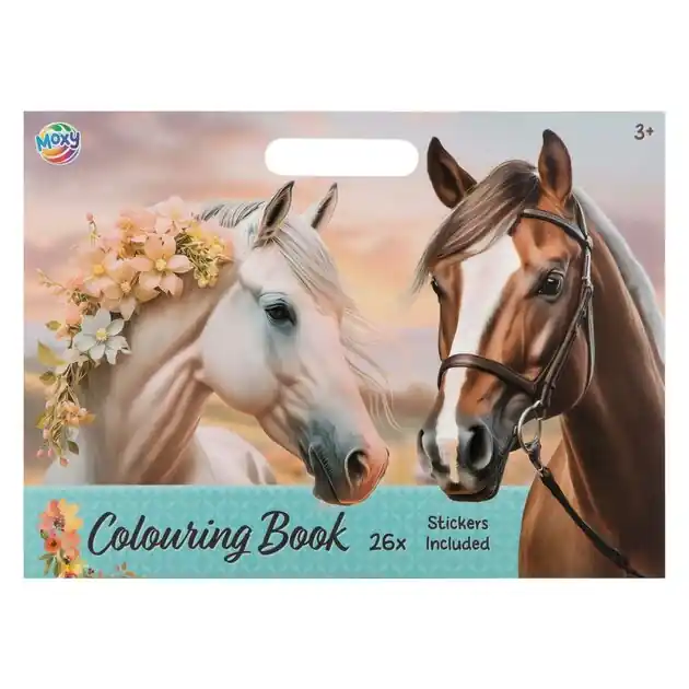 Op = Op Kleurboek Paarden met Stickervel - 26 Pagina's