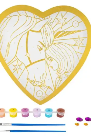Unicorn Academy Schilderen op Nummer Folie Hartvorm Lage Kosten