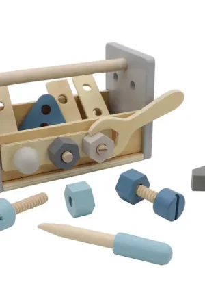 Aanbieding Houten Gereedschapskist Draagbaar, 17dlg.
