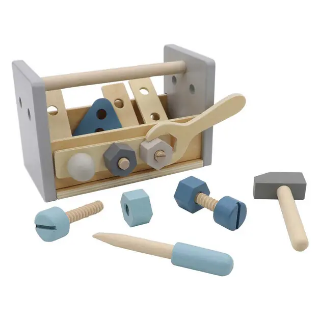 Aanbieding Houten Gereedschapskist Draagbaar, 17dlg.