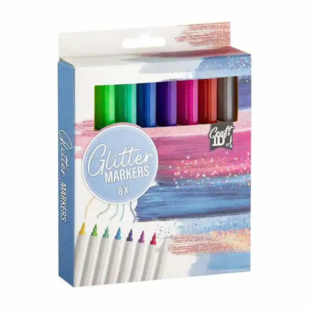 Glitter Markers - 8st. Direct Verzonden
