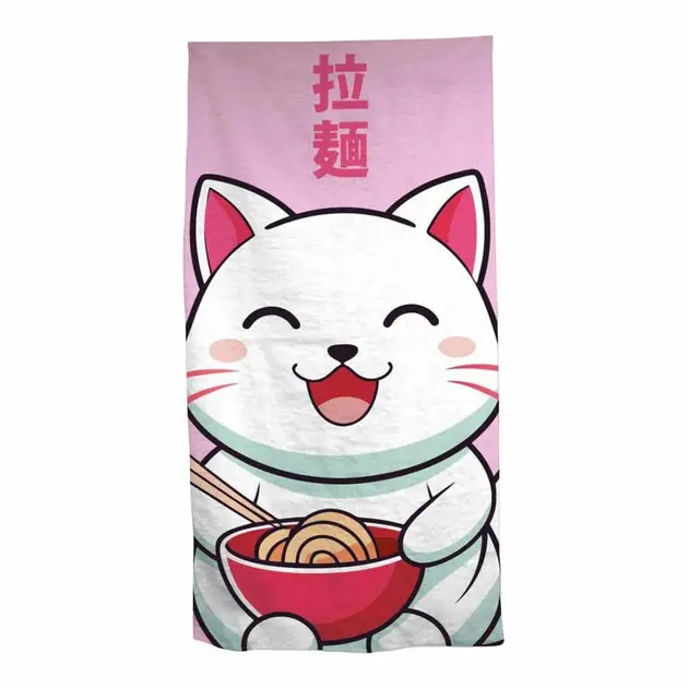 Kawaii Cat Strandlaken - 70x140 cm Aanbieding
